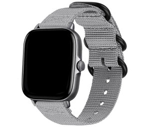 Strap-it® Xiaomi Amazfit Bip nylon gesp band (grijs)