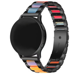 Strap-it® Samsung Galaxy Watch 42mm stalen resin band (zwart/kleurrijk)