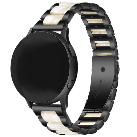 Strap-it® Strap-it Samsung Galaxy Watch 3 41mm stalen resin band (zwart/wit)