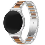 Strap-it® Huawei Watch GT 3 42mm stalen resin band (zilver/bruin)