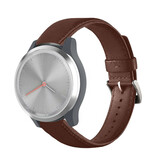 Strap-it® Garmin Vivomove 3s leren bandje - 39mm - roodbruin