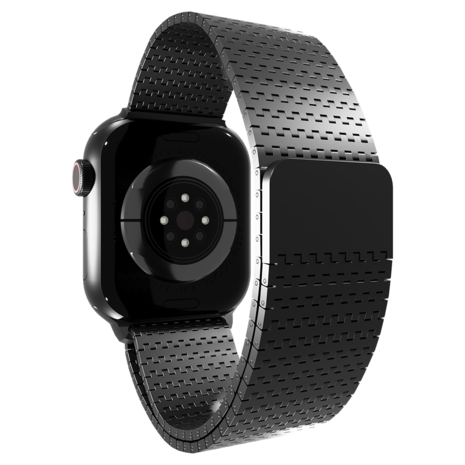 Strap-it® Strap-it Apple Watch luxe metalen mesh bandje (zwart)