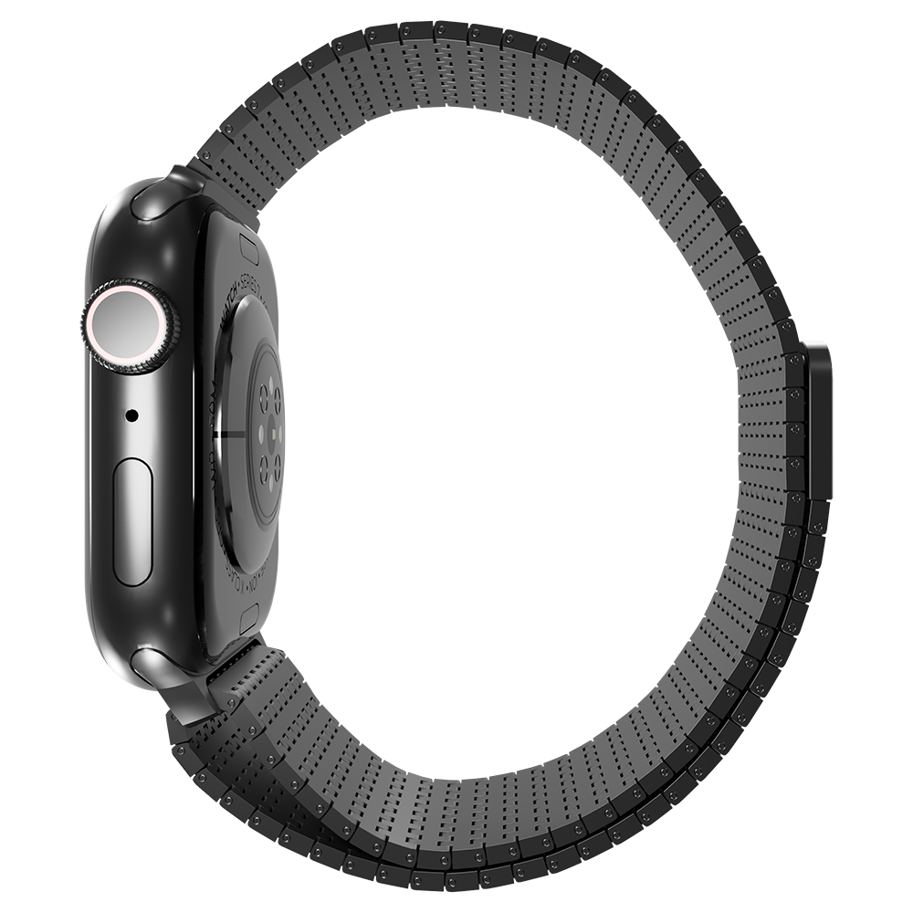 Strap-it® Strap-it Apple Watch luxe metalen mesh bandje (zwart)