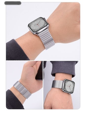 Apple Watch luxe metalen mesh bandje zilver Smartwatchbanden