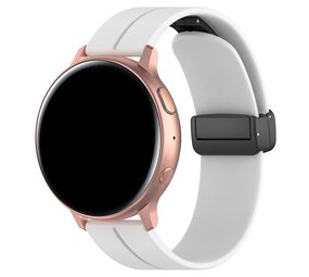 Strap-it® OnePlus Watch D-buckle siliconen bandje (wit)