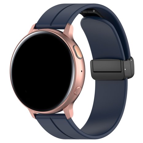 Strap-it® Strap-it Xiaomi Watch S1 D-buckle siliconen bandje (donkerblauw)