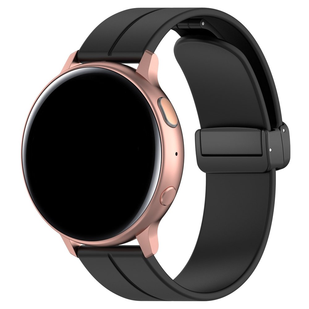 Strap-it® Strap-it Samsung Galaxy Watch Active D-buckle siliconen bandje (zwart)