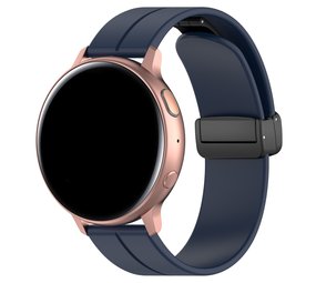 Strap-it® Samsung Gear Sport D-buckle siliconen bandje (donkerblauw)