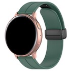 Strap-it® Strap-it Samsung Galaxy Watch 42mm D-buckle siliconen bandje (donkergroen)
