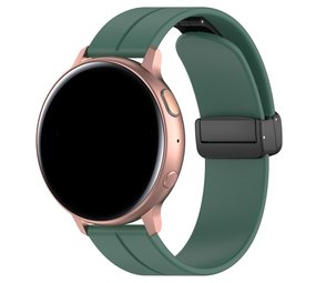 Strap-it® Samsung Galaxy Watch 42mm D-buckle siliconen bandje (donkergroen) Strap-it® Samsung Galaxy Watch 42mm D-buckle siliconen bandje (donkergroen)
