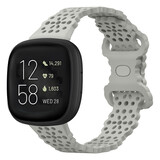 Strap-it® Fitbit Versa 3 siliconen bandje met patroon (grijs)