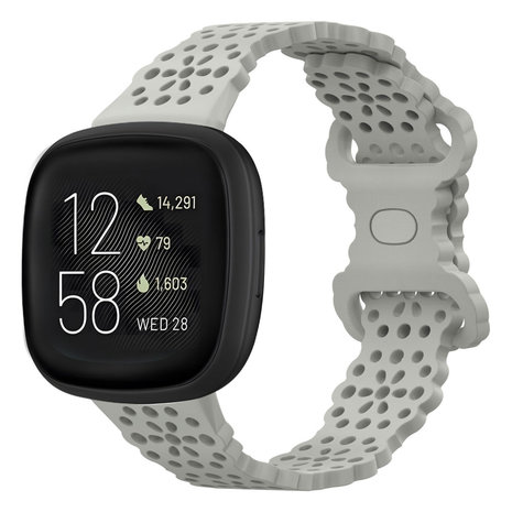 Strap-it® Strap-it Fitbit Versa 3 siliconen bandje met patroon (grijs)