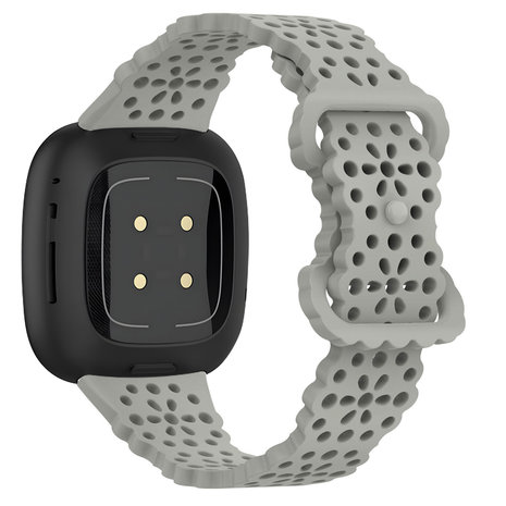 Strap-it® Strap-it Fitbit Versa 3 siliconen bandje met patroon (grijs)
