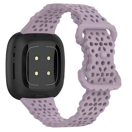 Strap-it® Strap-it Fitbit Versa 3 siliconen bandje met patroon (lichtpaars)