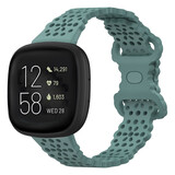 Strap-it® Fitbit Versa 3 siliconen bandje met patroon (groen)