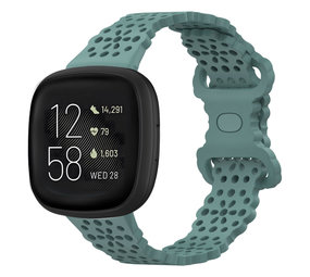 Strap-it® Fitbit Versa 3 siliconen bandje met patroon (groen)