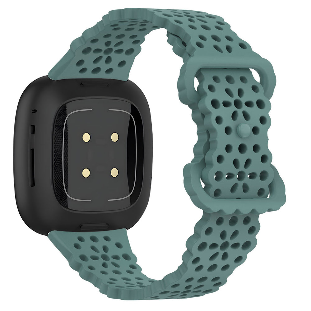 Strap-it® Strap-it Fitbit Versa 3 siliconen bandje met patroon (groen)