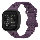 Strap-it® Strap-it Fitbit Versa 3 siliconen bandje met patroon (paars)