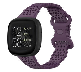 Strap-it® Fitbit Versa 3 siliconen bandje met patroon (paars)