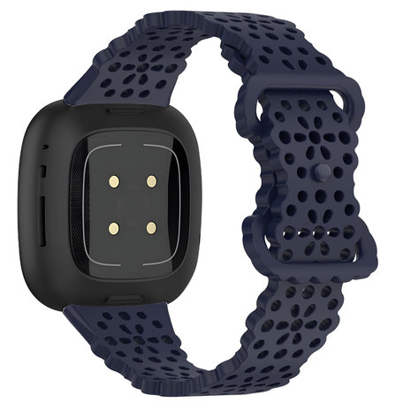 Strap-it® Strap-it Fitbit Versa 3 siliconen bandje met patroon (donkerblauw)