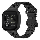 Strap-it® Strap-it Fitbit Versa 3 siliconen bandje met patroon (zwart)