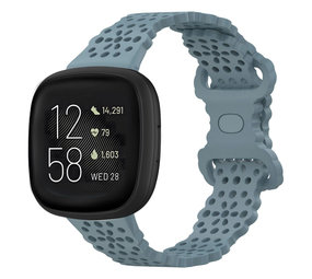 Strap-it® Fitbit Versa 3 siliconen bandje met patroon (grijsblauw)