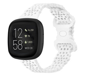 Strap-it® Fitbit Versa 3 siliconen bandje met patroon (wit)