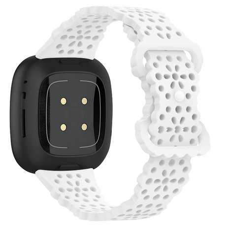 Strap-it® Strap-it Fitbit Versa 3 siliconen bandje met patroon (wit)