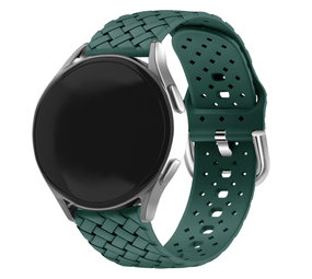 Strap-it® Samsung Galaxy Watch 5 Pro gevlochten siliconen bandje (donkergroen)