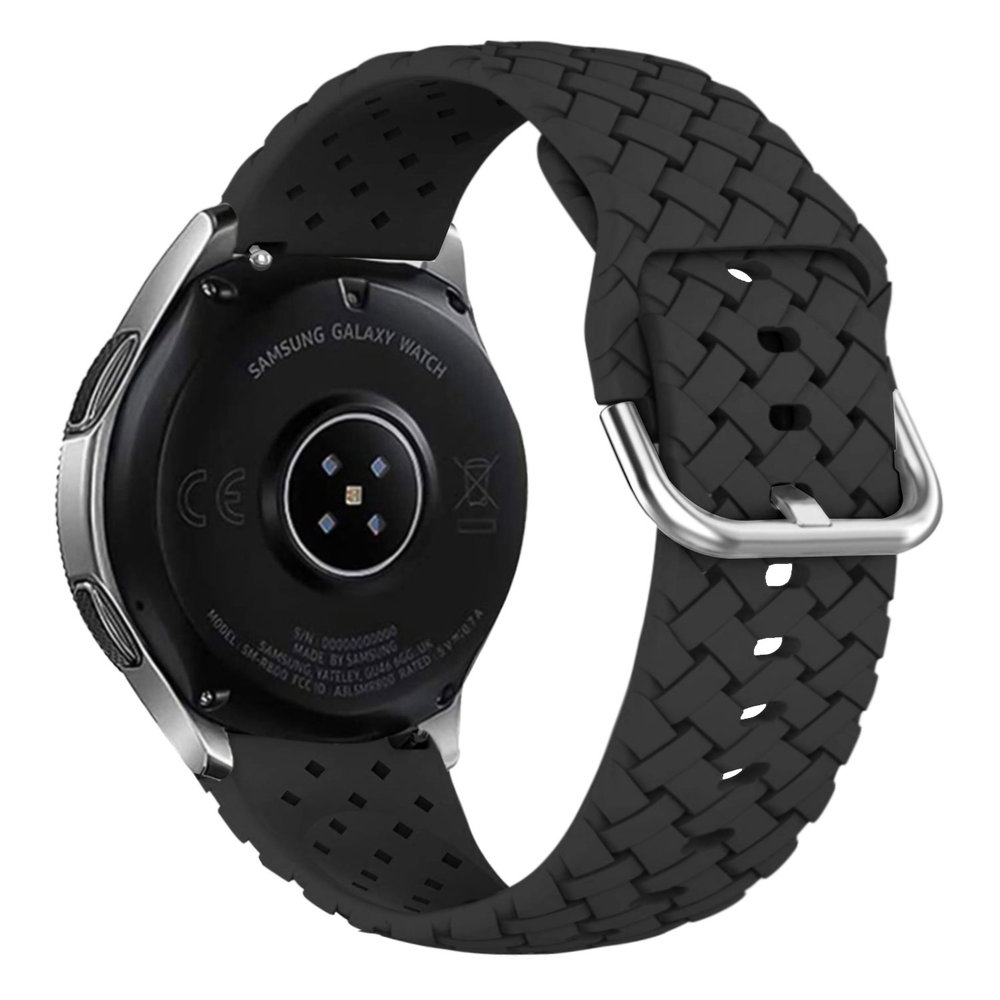 Strap-it® Strap-it Samsung Galaxy Watch Active gevlochten siliconen bandje (zwart) Strap-it® Strap-it Samsung Galaxy Watch Active gevlochten siliconen bandje (zwart)