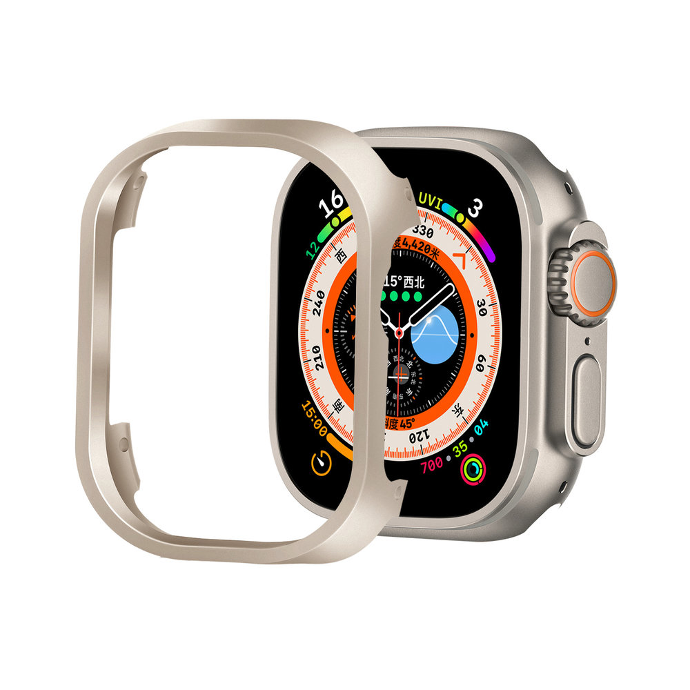 Strap-it® Strap-it Apple Watch Ultra metalen case (sterrenlicht)