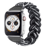 Strap-it® Apple Watch Twisted gevlochten bandje (zwart/wit)