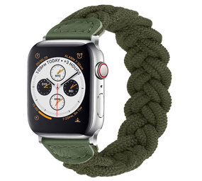 Strap-it® Apple Watch Twisted gevlochten bandje (legergroen)