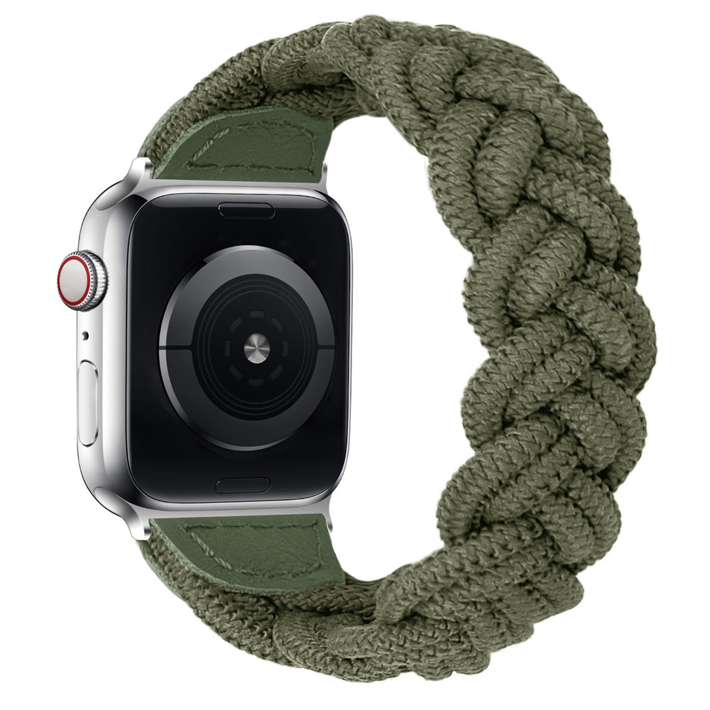 Strap-it® Strap-it Apple Watch Twisted gevlochten bandje (legergroen)