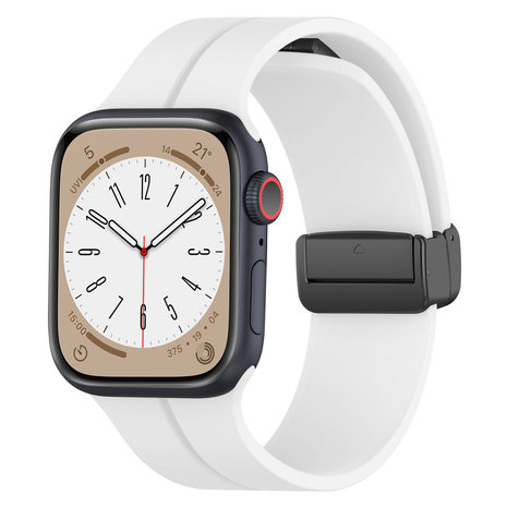 Strap-it® Strap-it Apple Watch magnetisch D-Buckle bandje (wit)
