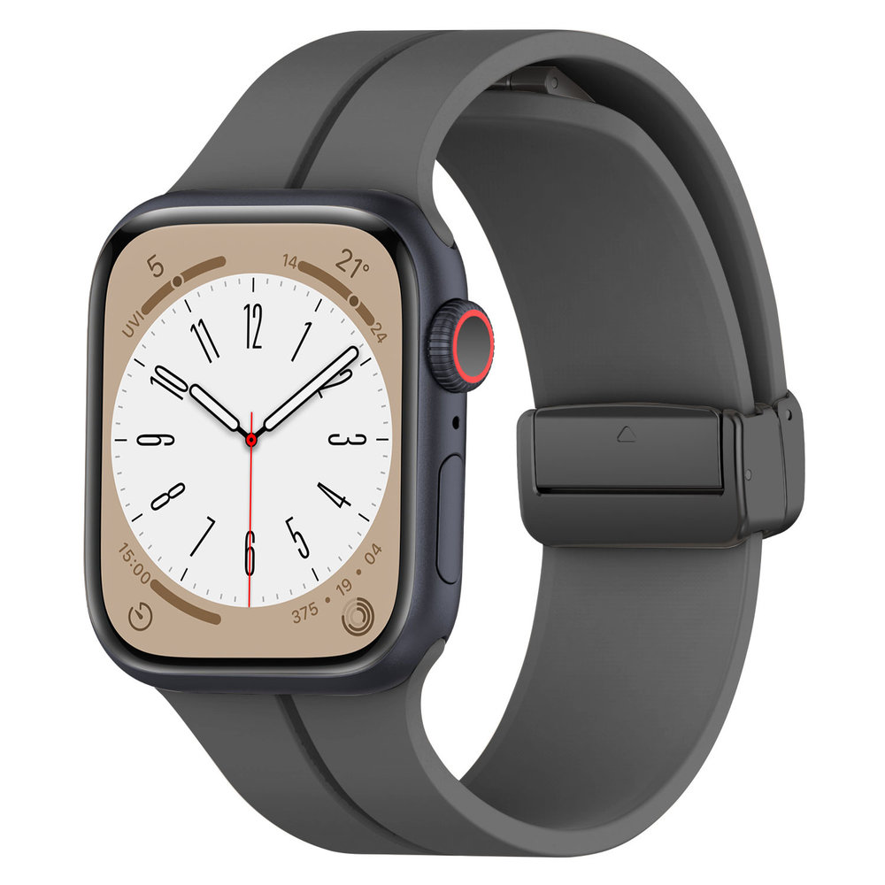 Strap-it® Strap-it Apple Watch magnetisch D-Buckle bandje (donkergrijs)