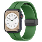 Strap-it® Strap-it Apple Watch magnetisch D-Buckle bandje (legergroen)