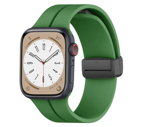 Strap-it® Apple Watch magnetisch D-Buckle bandje (legergroen)