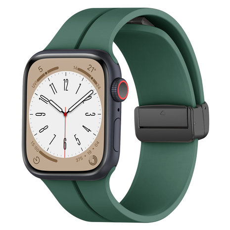 Strap-it® Strap-it Apple Watch magnetisch D-Buckle bandje (dennengroen) Strap-it® Strap-it Apple Watch magnetisch D-Buckle bandje (dennengroen)