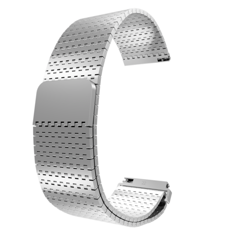 Strap-it® Strap-it Huawei Watch GT 3 Pro 46mm luxe metalen mesh bandje (zilver)