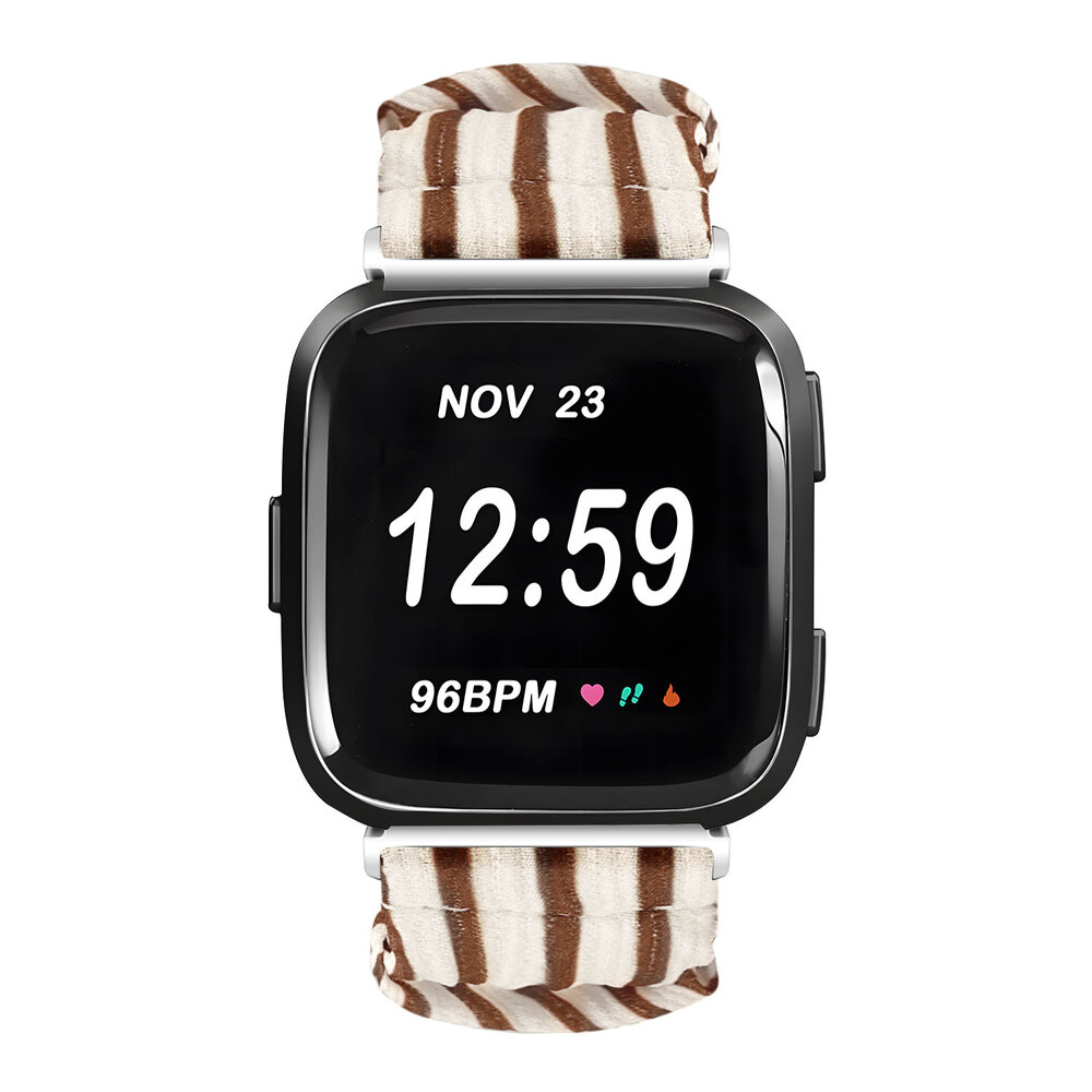 Strap-it® Strap-it Fitbit Versa scrunchie bandje (vintage) Strap-it® Strap-it Fitbit Versa scrunchie bandje (vintage)