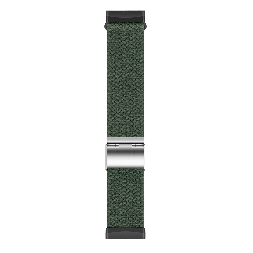 Strap-it® Strap-it Fitbit Versa 3 verstelbaar gevlochten bandje (olijfgroen)