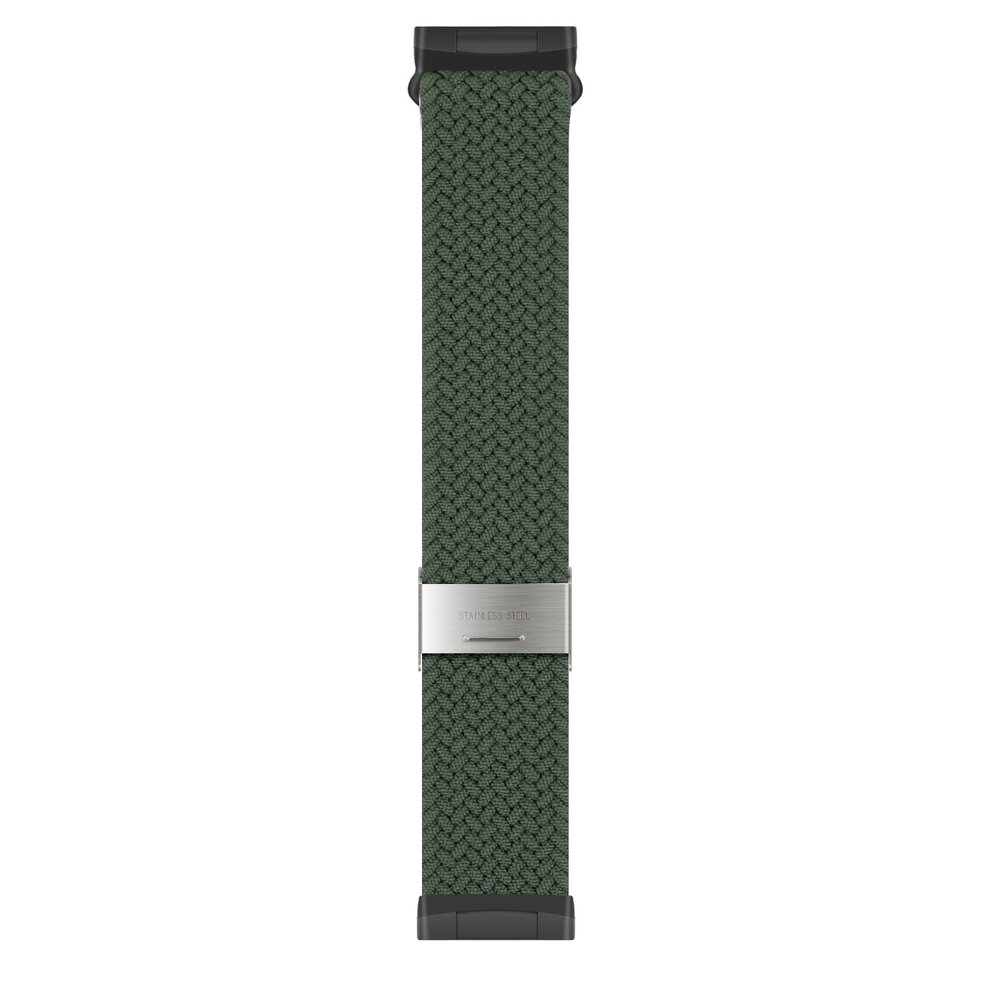 Strap-it® Strap-it Fitbit Versa 3 verstelbaar gevlochten bandje (olijfgroen)