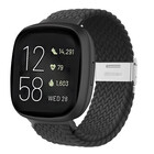 Strap-it® Strap-it Fitbit Versa 3 verstelbaar gevlochten bandje (zwart)