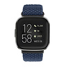 Strap-it® Strap-it Fitbit Sense verstelbaar gevlochten bandje (donkerblauw) Strap-it® Strap-it Fitbit Sense verstelbaar gevlochten bandje (donkerblauw)