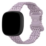 Strap-it® Fitbit Versa 4 siliconen bandje met patroon (lichtpaars)