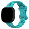 Strap-it® Strap-it Fitbit Versa 4 siliconen bandje met patroon (aqua) Strap-it® Strap-it Fitbit Versa 4 siliconen bandje met patroon (aqua)