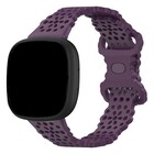 Strap-it® Strap-it Fitbit Versa 4 siliconen bandje met patroon (paars)