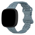 Strap-it® Strap-it Fitbit Versa 4 siliconen bandje met patroon (grijsblauw)