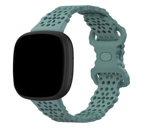 Strap-it® Fitbit Sense 2 siliconen bandje met patroon (groen)
